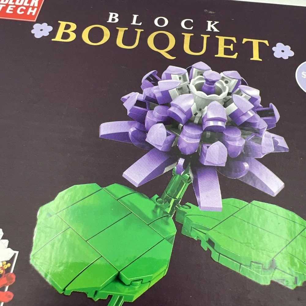NEW, Block Bouquet CORNFLOWER Flower Building Block Set 174 Pieces‎